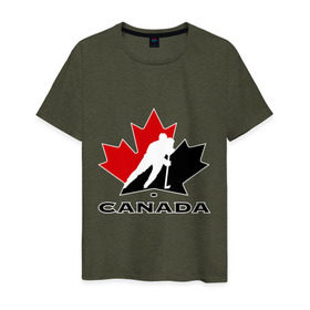 Мужская футболка хлопок с принтом Canada в Курске, 100% хлопок | прямой крой, круглый вырез горловины, длина до линии бедер, слегка спущенное плечо. | canada | hockey | nhl | канада | лига | нхл | хокей | хокейнаялига | хоккей | хоккейная лига