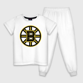 Детская пижама хлопок с принтом Boston Bruins в Курске, 100% хлопок |  брюки и футболка прямого кроя, без карманов, на брюках мягкая резинка на поясе и по низу штанин
 | Тематика изображения на принте: нхл | хоккейная лига
