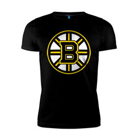 Мужская футболка премиум с принтом Boston Bruins в Курске, 92% хлопок, 8% лайкра | приталенный силуэт, круглый вырез ворота, длина до линии бедра, короткий рукав | нхл | хоккейная лига