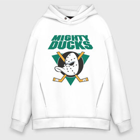 Мужское худи Oversize хлопок с принтом Anaheim Mighty Ducks в Курске, френч-терри — 70% хлопок, 30% полиэстер. Мягкий теплый начес внутри —100% хлопок | боковые карманы, эластичные манжеты и нижняя кромка, капюшон на магнитной кнопке | anaheim mighty ducks | майти дакс | национальная лига калифорнии | хокей | хоккей