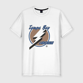 Мужская футболка премиум с принтом Tampa Bay в Курске, 92% хлопок, 8% лайкра | приталенный силуэт, круглый вырез ворота, длина до линии бедра, короткий рукав | hockey | nhl | tampa bay | национальная лига | нхл | тампа бэй | хокей | хоккей