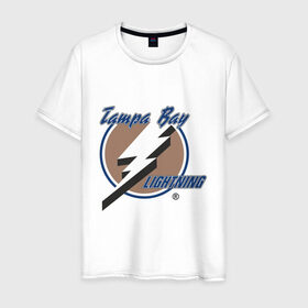 Мужская футболка хлопок с принтом Tampa Bay в Курске, 100% хлопок | прямой крой, круглый вырез горловины, длина до линии бедер, слегка спущенное плечо. | hockey | nhl | tampa bay | национальная лига | нхл | тампа бэй | хокей | хоккей