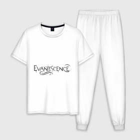 Мужская пижама хлопок с принтом Evanescence в Курске, 100% хлопок | брюки и футболка прямого кроя, без карманов, на брюках мягкая резинка на поясе и по низу штанин
 | evanescence | американский рок | метал | рок | эвенескин