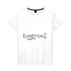 Женская футболка хлопок с принтом Evanescence в Курске, 100% хлопок | прямой крой, круглый вырез горловины, длина до линии бедер, слегка спущенное плечо | evanescence | американский рок | метал | рок | эвенескин