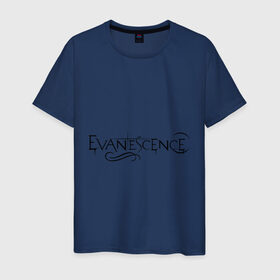 Мужская футболка хлопок с принтом Evanescence в Курске, 100% хлопок | прямой крой, круглый вырез горловины, длина до линии бедер, слегка спущенное плечо. | Тематика изображения на принте: evanescence | американский рок | метал | рок | эвенескин