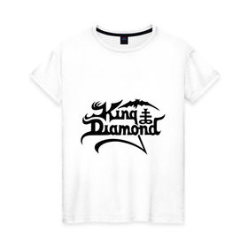 Женская футболка хлопок с принтом King Diamond в Курске, 100% хлопок | прямой крой, круглый вырез горловины, длина до линии бедер, слегка спущенное плечо | heavy metal | metal | rock | trash metal | метал | панки | рок | трэш метал | хеви метал