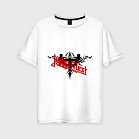 Женская футболка хлопок Oversize с принтом Judas Priest в Курске, 100% хлопок | свободный крой, круглый ворот, спущенный рукав, длина до линии бедер
 | heavy metal | metal | rock | trash metal | метал | панки | рок | трэш метал | хеви метал
