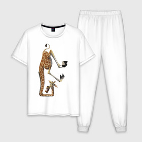 Мужская пижама хлопок с принтом Мадагаскар (10) в Курске, 100% хлопок | брюки и футболка прямого кроя, без карманов, на брюках мягкая резинка на поясе и по низу штанин
 | Тематика изображения на принте: madagascar | жираф | мадагаскар