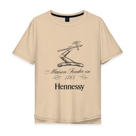 Мужская футболка хлопок Oversize с принтом Hennessy в Курске, 100% хлопок | свободный крой, круглый ворот, “спинка” длиннее передней части | cognac | hennessy | бар | бармен | коньяк | хеннесси
