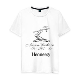 Мужская футболка хлопок с принтом Hennessy в Курске, 100% хлопок | прямой крой, круглый вырез горловины, длина до линии бедер, слегка спущенное плечо. | cognac | hennessy | бар | бармен | коньяк | хеннесси