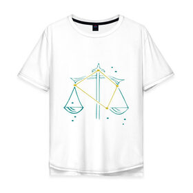 Мужская футболка хлопок Oversize с принтом Весы-Зодиак в Курске, 100% хлопок | свободный крой, круглый ворот, “спинка” длиннее передней части | zodiac | астрология | весы | гороскоп | знаки зодиака