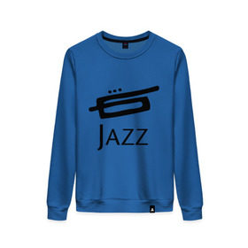 Женский свитшот хлопок с принтом Jazz (3) в Курске, 100% хлопок | прямой крой, круглый вырез, на манжетах и по низу широкая трикотажная резинка  | джаз | живая музыка | импровизация | инструмент | труба
