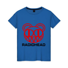 Женская футболка хлопок с принтом Radiohead (2) в Курске, 100% хлопок | прямой крой, круглый вырез горловины, длина до линии бедер, слегка спущенное плечо | radiohead | rock | радиохед | рок