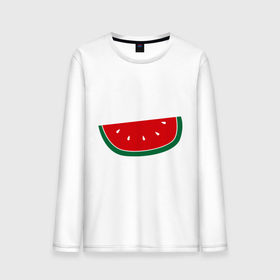 Мужской лонгслив хлопок с принтом Watermelon в Курске, 100% хлопок |  | watermelon | арбуз | долька арбуза | фрукт | ягода