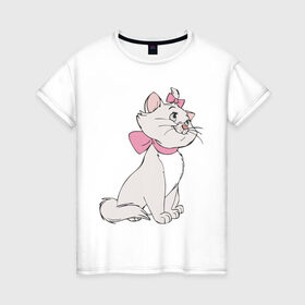 Женская футболка хлопок с принтом Коты аристократы (1) в Курске, 100% хлопок | прямой крой, круглый вырез горловины, длина до линии бедер, слегка спущенное плечо | аристократы | киса | кот | котенок | котик | котэ | кошка