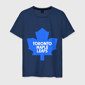 Мужская футболка хлопок с принтом Toronto Maple Leafs в Курске, 100% хлопок | прямой крой, круглый вырез горловины, длина до линии бедер, слегка спущенное плечо. | toronto maple leafs | канада | канадская лига | канадцы | лига | торонто мепл ливс | хокей | хоккей