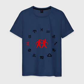 Мужская футболка хлопок с принтом Близнецы(5) в Курске, 100% хлопок | прямой крой, круглый вырез горловины, длина до линии бедер, слегка спущенное плечо. | zodiac | близнецы | гороскоп | знаки зодиака