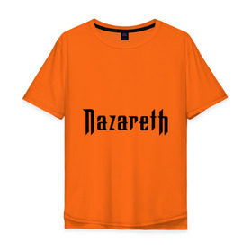 Мужская футболка хлопок Oversize с принтом Nazareth в Курске, 100% хлопок | свободный крой, круглый ворот, “спинка” длиннее передней части | Тематика изображения на принте: rock | метал | металл | назарет | рок