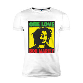 Мужская футболка премиум с принтом Marley в Курске, 92% хлопок, 8% лайкра | приталенный силуэт, круглый вырез ворота, длина до линии бедра, короткий рукав | bob marley | боб марли | регги | ямайка