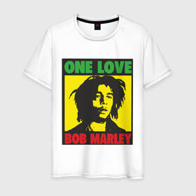 Мужская футболка хлопок с принтом Marley в Курске, 100% хлопок | прямой крой, круглый вырез горловины, длина до линии бедер, слегка спущенное плечо. | bob marley | боб марли | регги | ямайка
