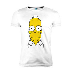 Мужская футболка премиум с принтом Simpsons (11) в Курске, 92% хлопок, 8% лайкра | приталенный силуэт, круглый вырез ворота, длина до линии бедра, короткий рукав | Тематика изображения на принте: гомер