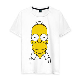 Мужская футболка хлопок с принтом Simpsons (11) в Курске, 100% хлопок | прямой крой, круглый вырез горловины, длина до линии бедер, слегка спущенное плечо. | Тематика изображения на принте: гомер