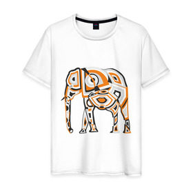 Мужская футболка хлопок с принтом Слон (2) в Курске, 100% хлопок | прямой крой, круглый вырез горловины, длина до линии бедер, слегка спущенное плечо. | 