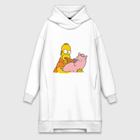 Платье-худи хлопок с принтом Гомер и свинья в Курске,  |  | Тематика изображения на принте: гомер