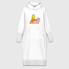 Платье удлиненное хлопок с принтом Гомер и свинья в Курске,  |  | Тематика изображения на принте: гомер
