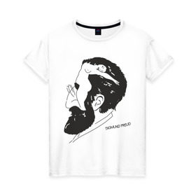 Женская футболка хлопок с принтом Портрет Зигмунда Фрейда в Курске, 100% хлопок | прямой крой, круглый вырез горловины, длина до линии бедер, слегка спущенное плечо | зигмунд фрейд | знаменитость | знаменитые личности | психология