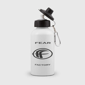 Бутылка спортивная с принтом Fear Factory в Курске, металл | емкость — 500 мл, в комплекте две пластиковые крышки и карабин для крепления | 