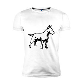 Мужская футболка премиум с принтом Бойцовская собака в Курске, 92% хлопок, 8% лайкра | приталенный силуэт, круглый вырез ворота, длина до линии бедра, короткий рукав | бойцовская собака | домашние животные | животные | пес | песик | собака