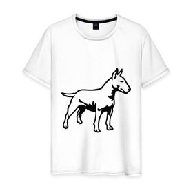 Мужская футболка хлопок с принтом Бойцовская собака в Курске, 100% хлопок | прямой крой, круглый вырез горловины, длина до линии бедер, слегка спущенное плечо. | бойцовская собака | домашние животные | животные | пес | песик | собака