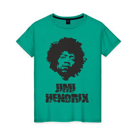 Женская футболка хлопок с принтом Jimi Hendrix в Курске, 100% хлопок | прямой крой, круглый вырез горловины, длина до линии бедер, слегка спущенное плечо | 60е | гитарист | джими хендрикс | джимми хендрикс | ретро | рок