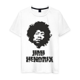 Мужская футболка хлопок с принтом Jimi Hendrix в Курске, 100% хлопок | прямой крой, круглый вырез горловины, длина до линии бедер, слегка спущенное плечо. | 60е | гитарист | джими хендрикс | джимми хендрикс | ретро | рок