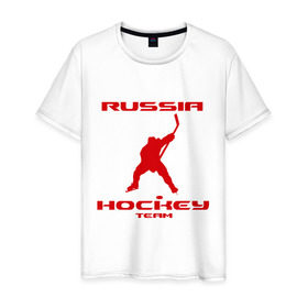 Мужская футболка хлопок с принтом Хоккей (13) в Курске, 100% хлопок | прямой крой, круглый вырез горловины, длина до линии бедер, слегка спущенное плечо. | hockey | nhl | лига | нхл | россия | хокей | хоккей