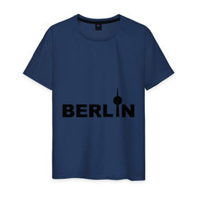Мужская футболка хлопок с принтом Берлин (2) в Курске, 100% хлопок | прямой крой, круглый вырез горловины, длина до линии бедер, слегка спущенное плечо. | berlin | берлин | германия