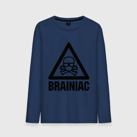 Мужской лонгслив хлопок с принтом Brainiac в Курске, 100% хлопок |  | brainiac | брейниак | комиксы | мозг | череп