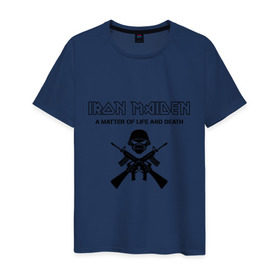Мужская футболка хлопок с принтом Iron Maiden (2) в Курске, 100% хлопок | прямой крой, круглый вырез горловины, длина до линии бедер, слегка спущенное плечо. | heavy metal | iron maiden | metal | rock | trash metal | метал | рок | рок группа | трэш метал | хеви метал