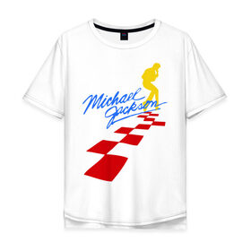 Мужская футболка хлопок Oversize с принтом Michael Jackson (11) в Курске, 100% хлопок | свободный крой, круглый ворот, “спинка” длиннее передней части | Тематика изображения на принте: майкл джексон