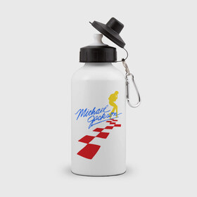 Бутылка спортивная с принтом Michael Jackson (11) в Курске, металл | емкость — 500 мл, в комплекте две пластиковые крышки и карабин для крепления | майкл джексон