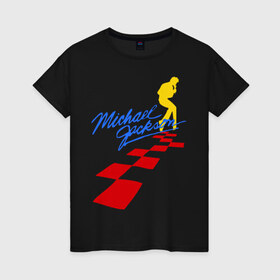Женская футболка хлопок с принтом Michael Jackson (11) в Курске, 100% хлопок | прямой крой, круглый вырез горловины, длина до линии бедер, слегка спущенное плечо | майкл джексон