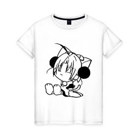 Женская футболка хлопок с принтом Аниме я люблю музыку в Курске, 100% хлопок | прямой крой, круглый вырез горловины, длина до линии бедер, слегка спущенное плечо | Тематика изображения на принте: anime | аниме | аниме персонаж | анимэ | девочка | девушка | музыка