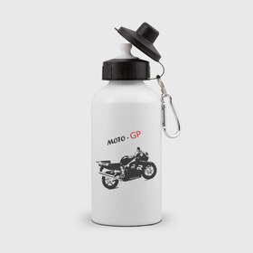 Бутылка спортивная с принтом Moto-GP в Курске, металл | емкость — 500 мл, в комплекте две пластиковые крышки и карабин для крепления | moto gp | motokross | x fighters | мото | мотокросс | х файтерс | экстрим