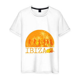Мужская футболка хлопок с принтом Ibiza (8) в Курске, 100% хлопок | прямой крой, круглый вырез горловины, длина до линии бедер, слегка спущенное плечо. | ibiza | ибица | люди | силуэты | фестиваль | электронная музыка