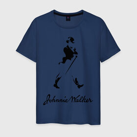 Мужская футболка хлопок с принтом Johnnie Walker (2) в Курске, 100% хлопок | прямой крой, круглый вырез горловины, длина до линии бедер, слегка спущенное плечо. | johnnie walker | бар | бармен | виски | джонни уокер
