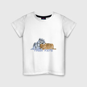 Детская футболка хлопок с принтом Tiger fate в Курске, 100% хлопок | круглый вырез горловины, полуприлегающий силуэт, длина до линии бедер | tiger | животные | судьба тигра | тигр | хищники
