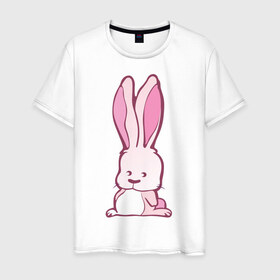 Мужская футболка хлопок с принтом Sweet rabbit в Курске, 100% хлопок | прямой крой, круглый вырез горловины, длина до линии бедер, слегка спущенное плечо. | 