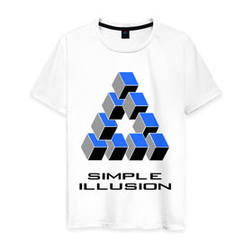 Мужская футболка хлопок с принтом Simple illusion в Курске, 100% хлопок | прямой крой, круглый вырез горловины, длина до линии бедер, слегка спущенное плечо. | simple illusion | обман зрения | оптический обман | оптический эффект | простая иллюзия