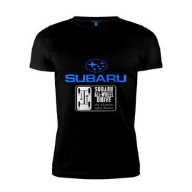 Мужская футболка премиум с принтом Subaru (2) в Курске, 92% хлопок, 8% лайкра | приталенный силуэт, круглый вырез ворота, длина до линии бедра, короткий рукав | auto | subaru | авто | автобренды | автогонки | автомобиль | субарик | субару | тачки